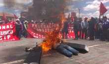 Imágenes de la jornada de protesta contra la privatización de empresas estratégicas