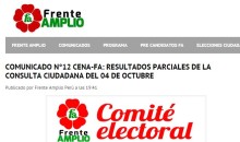 Frente Amplio publica resultados de las elecciones internas realizas el 4 de octubre