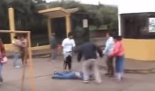 Increíbles imágenes de violencia física contra un mujer (Video)
