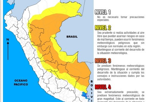 Senamhi advierte lluvias de moderada a fuerte intensidad en la selva peruana del 26 al 29 de octubre