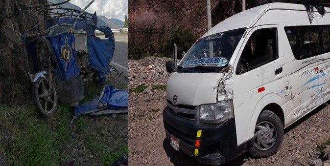Cuatro personas heridas deja el choque de dos vehículos en Urubamba
