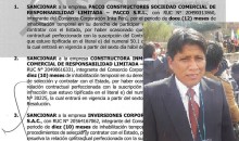 Inhabilitan empresa de ex gerente regional de Infraestructura para contratar con el Estado