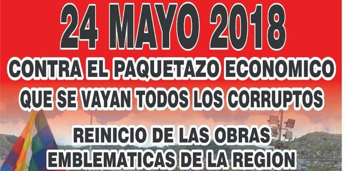 Cusco acatará un paro de 24 horas este 24 de mayo contra el gasolinazo de Martín Vizcarra