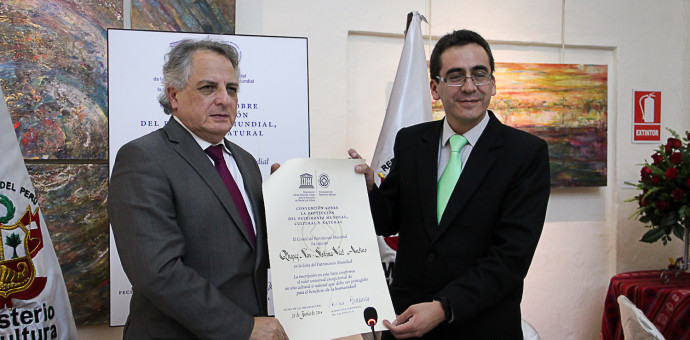 Embajador Manuel Rodriguez entregó certificación del Qhapaq Ñan como patrimonio mundial