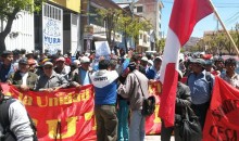 Imágenes en video de la protesta de convencianos en Cusco