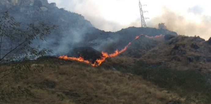 Nuevo incendio forestal a la altura del kilómetro 96 de la vía ferroviaria a Machu Picchu